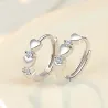Boucles d'oreilles élégantes - coeurs / zircone - argent sterling 925