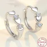 Elegant earrings - hearts / zirconia - 925 sterling silverEarrings