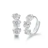 Boucles d'oreilles petites rondes - fleurs / zircone - argent 925