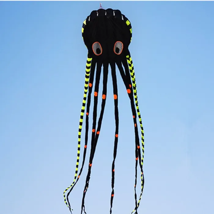 Cerf-volant de plage sport - gonflable - pliable - pieuvre rayée - 8M