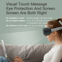 Masseur oculaire intelligent 4D - musique - rythme - vibration - détente - acupression - soulager la fatigue / les cernes