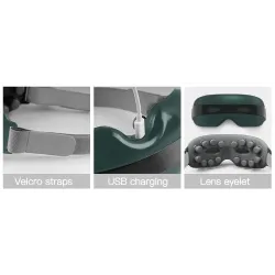 Masseur oculaire intelligent 4D - musique - rythme - vibration - détente - acupression - soulager la fatigue / les cernes
