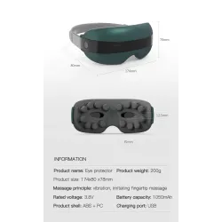 Masseur oculaire intelligent 4D - musique - rythme - vibration - détente - acupression - soulager la fatigue / les cernes
