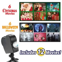 Projection holographique Halloween / Noël - vitrine - lampe de scène laser - projecteur - projecteur
