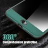 Coque intégrale Luxury 360 - avec protection d'écran en verre trempé - pour iPhone - noire
