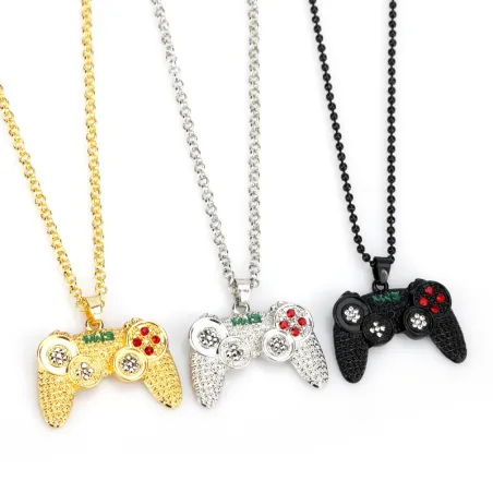 Collier tendance - Gamepad avec strass - mixte