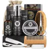 Kit de croissance de barbe - sérum - huile - baume - peigne - ciseaux