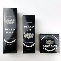 Kit de croissance de barbe - sérum - huile - baume - peigne - ciseaux