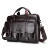 Sac bandoulière business - cuir véritable - grande contenance