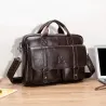 Sac bandoulière business - cuir véritable - grande contenance