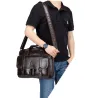 Sac bandoulière business - cuir véritable - grande contenance