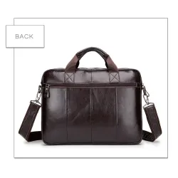 Sac bandoulière business - cuir véritable - grande contenance