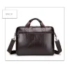 Sac bandoulière business - cuir véritable - grande contenance