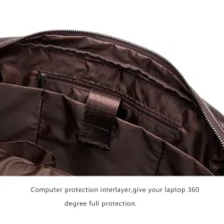 Sac bandoulière business - cuir véritable - grande contenance