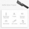 Trépied perche à selfie - avec télécommande - extensible - monopode pliable - Sans fil / Bluetooth