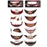 Temporary Halloween tattoo - waterproof sticker - clown mouth - 12 piecesStickers