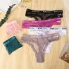Sexy thongs - floral lace - letters printed - low waist - 3 piecesLingerie