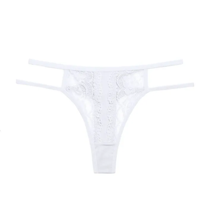 String sexy en dentelle - côtés évidés avec doubles lanières - 1 pièce