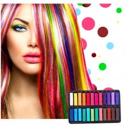 Teinture capillaire temporaire - craie - crayon pour cheveux - 24 couleurs