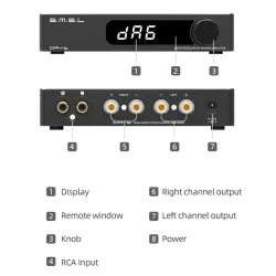 SMSL DA-6 - mini amplificateur - 70W*2 - avec télécommande