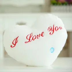 Coussin en forme de coeur z - I LOVE YOU - Lumières LED