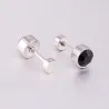 Stainless steel stud earrings - with cubic zirconia - twistable endEarrings