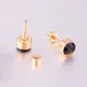 Stainless steel stud earrings - with cubic zirconia - twistable endEarrings