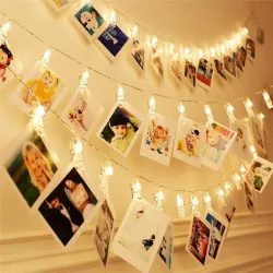 Guirlande LED - guirlande à clips - accroche photos - à piles