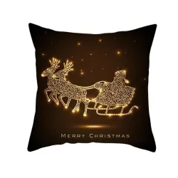 Taie d'oreiller décorative noire - Motifs de Noël - Père Noël - 40*40 cm