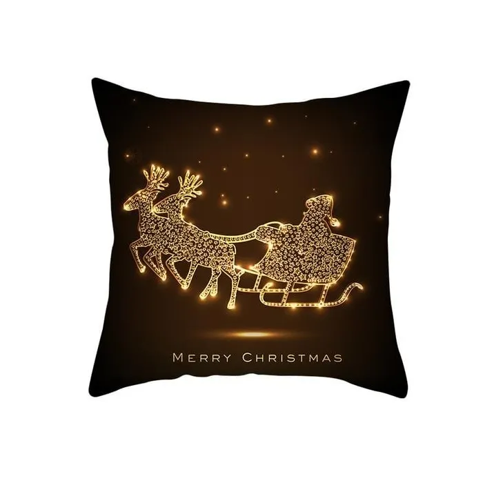 Decorative black pillowcase - Christmas motifs - Santa Claus - 40 * 40 cmCushion covers
