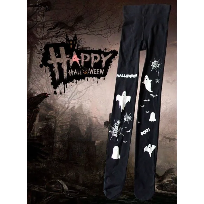 Collants Halloween - petits diables / imprimé fantôme