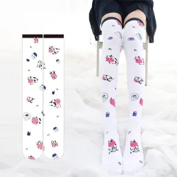 Chaussettes d'Halloween japonaises - chaussettes hautes - imprimé vaches