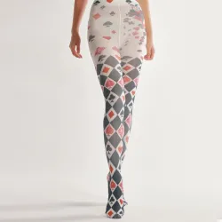 Collants Halloween - imprimé cartes à jouer - gris
