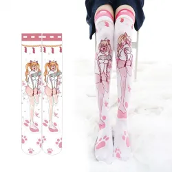 Chaussettes hautes Halloween - fille - pattes de chat
