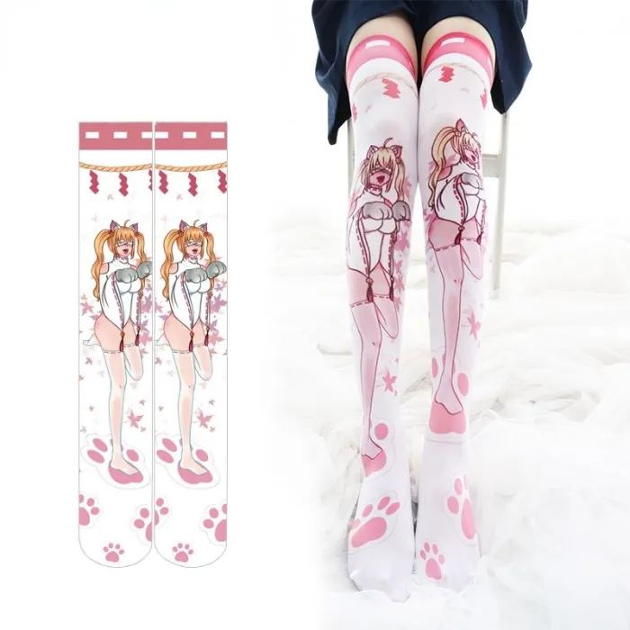 Chaussettes hautes Halloween - fille - pattes de chat