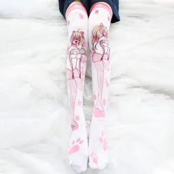 Chaussettes hautes Halloween - fille - pattes de chat