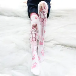Chaussettes hautes Halloween - fille - pattes de chat