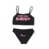 Ensemble de lingerie sexy - haut court - culotte - inscription COME HERE DADDY PLEASE
