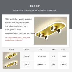 Plafonnier LED moderne - skateboard