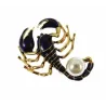 Broche en émail - scorpion avec perle
