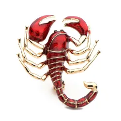 Broche en émail - scorpion avec perle