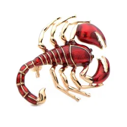 Broche en émail - scorpion avec perle