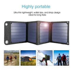 Panneau solaire 14W - chargeur pliable - USB - étanche - pour Smartphones
