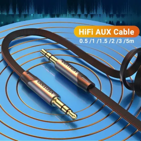 Câble HiFi Aux mâle vers mâle - 3,5 mm - câble casque / haut-parleur