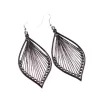Long black leaf earrings