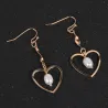 Hook gold earrings - heart / pearlsEarrings
