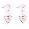 Boucles d'oreilles crochet doré - coeur / perles