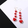 Long earrings with red heartsEarrings