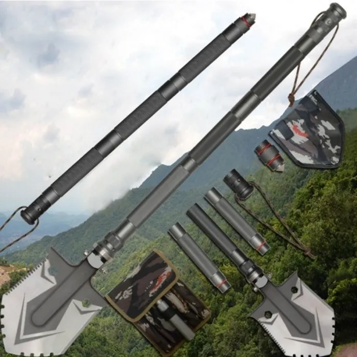 Pelle pliable multifonctionnelle - militaire / camping / survie / outil d'urgence