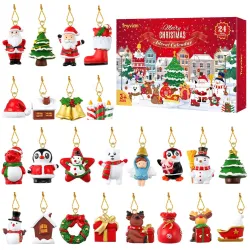 Christmas advent calendar - with hanging christmas tree ornaments - 24 piecesChristmas